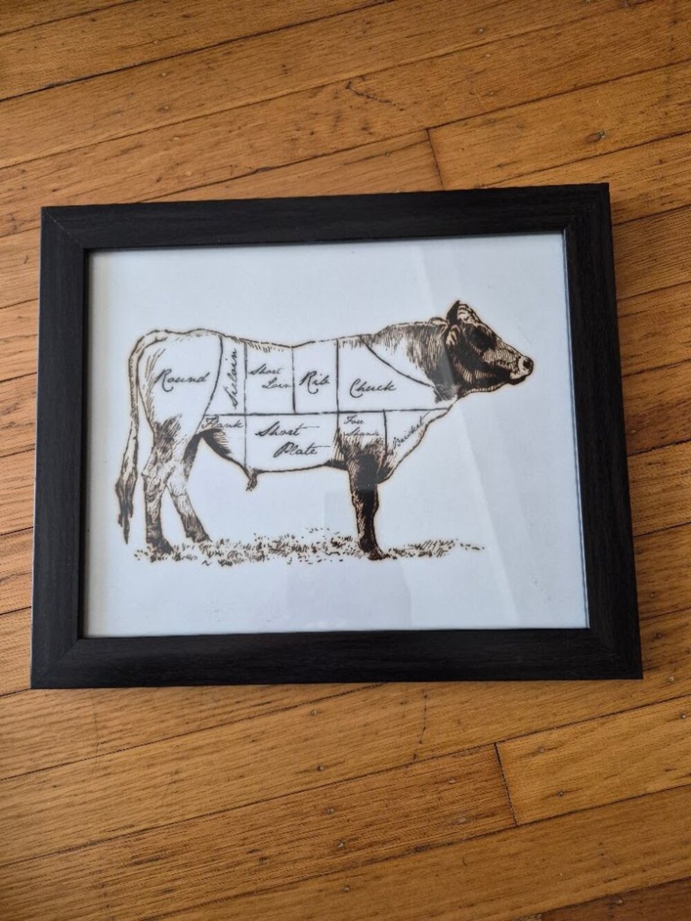 Walmart Butcher Chart Cow 12 x 15 Framed Art